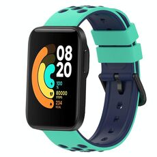 Per Xiaomi MI Watch Sport 22mm Cinturino in silicone poroso bicolore (verde lime + blu)