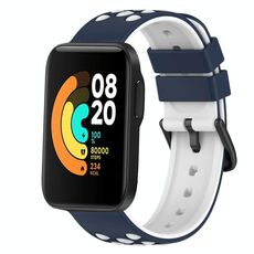 Per Xiaomi MI Watch Sport 22mm Cinturino in silicone poroso bicolore (blu notte + bianco)