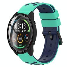 Per Xiaomi MI Watch Cinturino in silicone poroso bicolore da 22 mm (verde lime + blu)