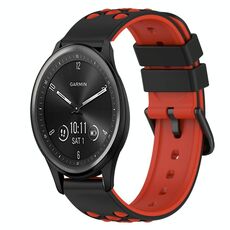 Per Garmin Vivomove Sport 20mm Cinturino in silicone bicolore (nero + bianco)