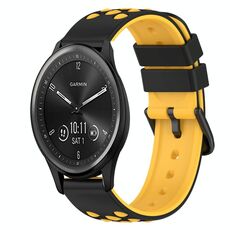 Per Garmin Vivomove Sport 20mm Cinturino in silicone bicolore (nero + rosso)