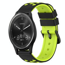 Per Garmin Vivomove Sport 20mm Cinturino in silicone bicolore (nero + grigio)