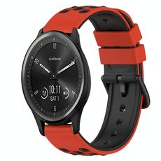 Per Garmin Vivomove Sport 20mm Cinturino in silicone bicolore (nero + verde lime)
