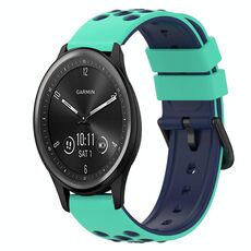 Per cinturino in silicone bicolore Garmin Vivomove Sport 20 mm (verde militare + nero)