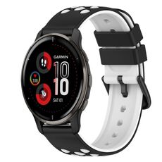 Per Garmin Venu 2 Plus 20mm Cinturino in silicone bicolore (rosa + bianco)