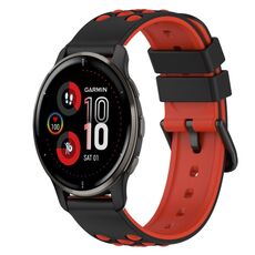 Cinturino in silicone bicolore da 20 mm per Garmin Venu 2 Plus (nero + bianco)
