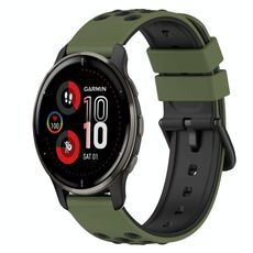 Per Garmin Venu 2 Plus 20mm Cinturino in silicone bicolore (rosso + nero)