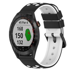 Per Garmin Approach S40 Cinturino in silicone bicolore da 20 mm (rosa + bianco)