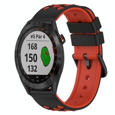 Per Garmin Approach S40 Cinturino in silicone bicolore da 20 mm (nero + bianco)