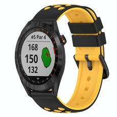 Per Garmin Approach S40 Cinturino in silicone bicolore da 20 mm (nero + rosso)