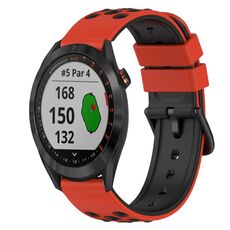 Per Garmin Approach S40 Cinturino in silicone bicolore da 20 mm (nero + verde lime)