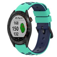 Per Garmin Approach S40 Cinturino in silicone bicolore da 20 mm (verde militare + nero)