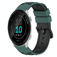 Per Garmin Forerunner 158 Cinturino in silicone bicolore da 20 mm (verde oliva + nero)