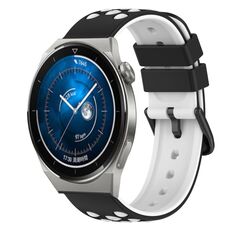 Per Huawei Watch GT3 Pro 43mm 20mm Cinturino in silicone bicolore (rosa + bianco)