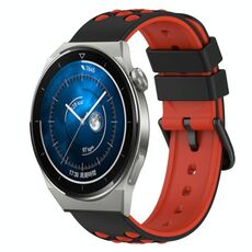 Per Huawei Watch GT3 Pro 43mm 20mm Cinturino in silicone bicolore (nero + bianco)