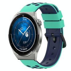 Per Huawei Watch GT3 Pro 43mm 20mm Cinturino in silicone bicolore (verde militare + nero)