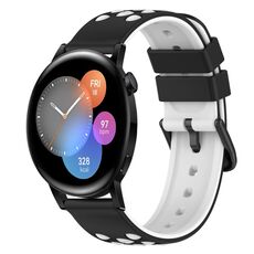 Per Huawei Watch GT3 42mm 20mm Cinturino in silicone bicolore (rosa + bianco)