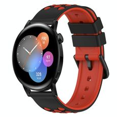 Per Huawei Watch GT3 42mm 20mm Cinturino in silicone bicolore (nero + bianco)