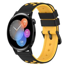 Per Huawei Watch GT3 42mm 20mm Cinturino in silicone bicolore (nero + rosso)