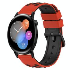 Per Huawei Watch GT3 42mm 20mm Cinturino in silicone bicolore (nero + verde lime)