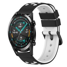 Per Huawei Watch GT2 42mm 20mm Cinturino in silicone bicolore (rosa + bianco)