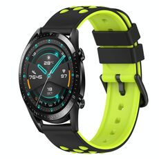 Per Huawei Watch GT2 42mm 20mm Cinturino in silicone bicolore (nero + grigio)
