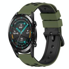 Per Huawei Watch GT2 42mm 20mm Cinturino in silicone bicolore (rosso + nero)