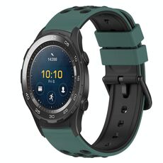 Per Huawei Watch 2 Cinturino in silicone bicolore da 20 mm (verde oliva + nero)