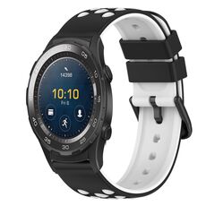 Per Huawei Watch 2 Cinturino in silicone bicolore da 20 mm (rosa + bianco)