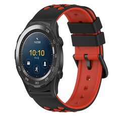 Per Huawei Watch 2 Cinturino in silicone bicolore da 20 mm (nero + bianco)