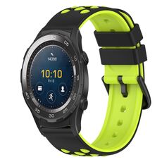 Per Huawei Watch 2 Cinturino in silicone bicolore da 20 mm (nero + grigio)