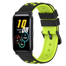 Cinturino per orologio in silicone bicolore For Honor Watch ES 20mm (nero + grigio)