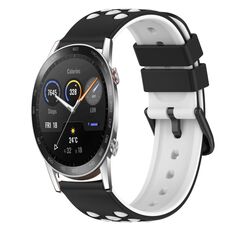 Per Honor MagicWatch2 42mm 20mm Cinturino in silicone bicolore (rosa + bianco)