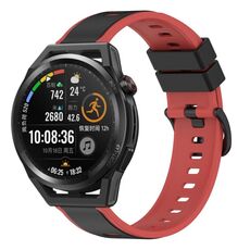 Per Huawei Watch GT Runner 22mm Cinturino in silicone bicolore (nero + rosso)