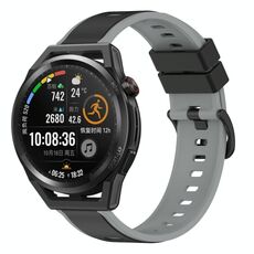 Per Huawei Watch GT Runner 22mm Cinturino in silicone bicolore (nero + grigio)