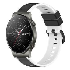 Per Huawei GT2 Pro 22mm Cinturino in silicone bicolore (nero + bianco)