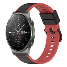 Per Huawei GT2 Pro 22mm Cinturino in silicone bicolore (nero + rosso)