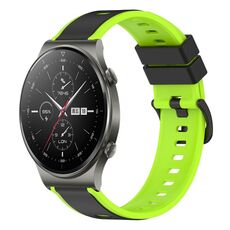 Per Huawei GT2 Pro 22mm Cinturino in silicone bicolore (nero + verde lime)