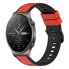 Per Huawei GT2 Pro 22mm Cinturino in silicone bicolore (rosso + nero)
