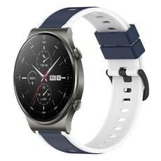 Per Huawei GT2 Pro 22mm Cinturino in silicone bicolore (blu notte + bianco)