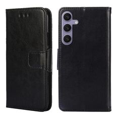 Per Samsung Galaxy S24+ 5G Custodia in pelle con texture cristallo (nera)