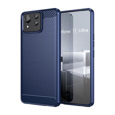 Custodia in TPU in fibra di carbonio con texture ultra spazzolata per Asus Zenfone 11 (blu)