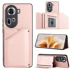 Per OPPO Reno11 Global Skin Feel Custodia per telefono PU + TPU + slot per schede PC (oro rosa)