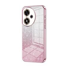 Custodia per telefono elettrolitico in polvere glitter sfumata per Honor Play 50 (rosa)