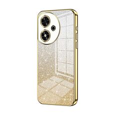 Custodia per telefono elettrolitico in polvere glitter sfumata per Honor Play 50 (oro)