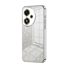 Custodia per telefono elettrolitico in polvere glitterata per Honor Play 50 (argento)
