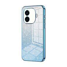 Per vivo iQOO Z9 Turbo Gradient Glitter Powder Custodia per telefono elettrolitico (blu)