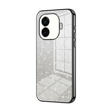 Per vivo iQOO Z9 Turbo Gradient Glitter Polvere Custodia per telefono elettrolitico (Nero)