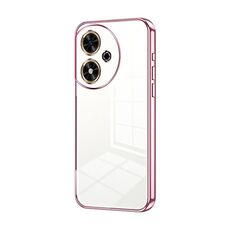 Custodia per telefono con foro fine con placcatura trasparente per Honor Play 50 (rosa)