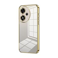 Custodia per telefono con foro fine con placcatura trasparente per Honor Play 50 (oro)